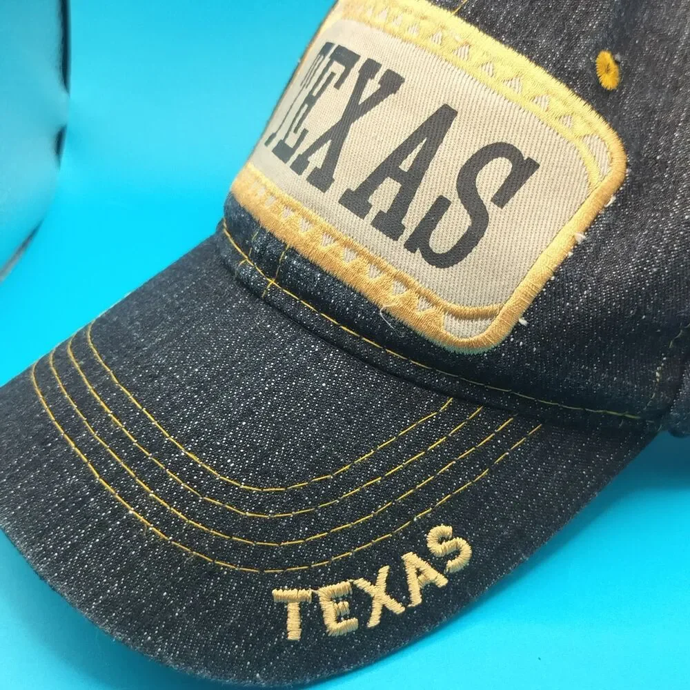 Texas Denim Baseball Cap Hat Adjustable Embroidered State Souvenir Unisex Adult